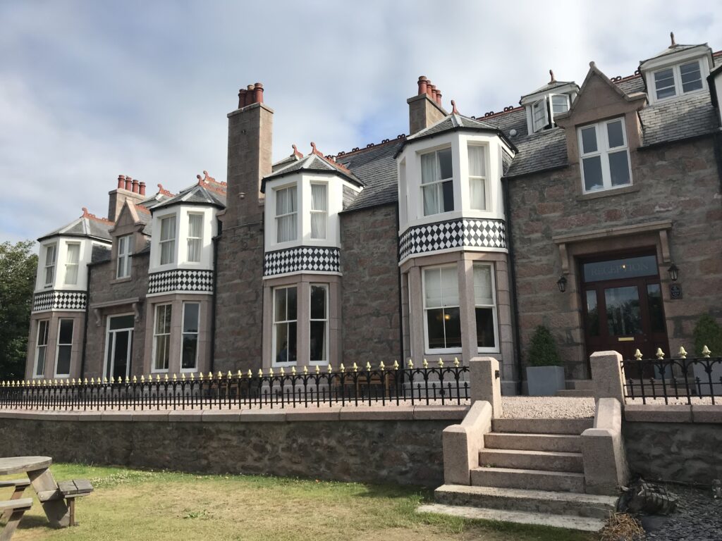 Front view of Kilmarnock Arms Hotel in Cruden Bay