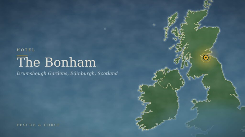 Map showing the location of The Bonham hotel in Edinburgh, Scotland
